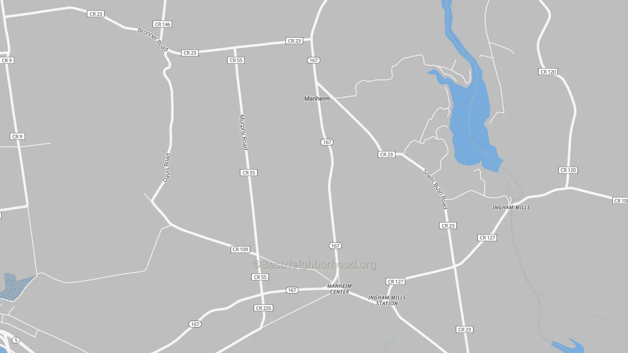 Transit Grade map of Manheim Center, NY