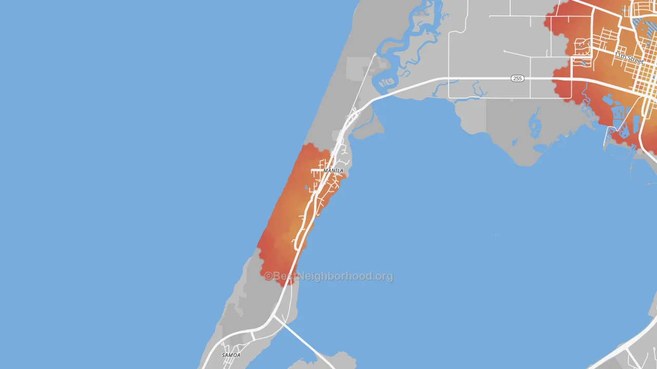 Transit Grade map of Manila, CA