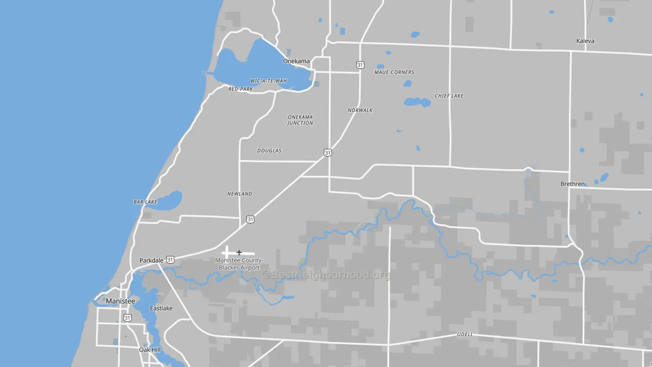Transit Grade map of Manistee County, MI
