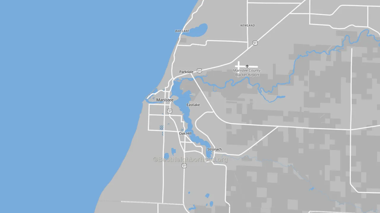 Transit Grade map of Manistee, MI