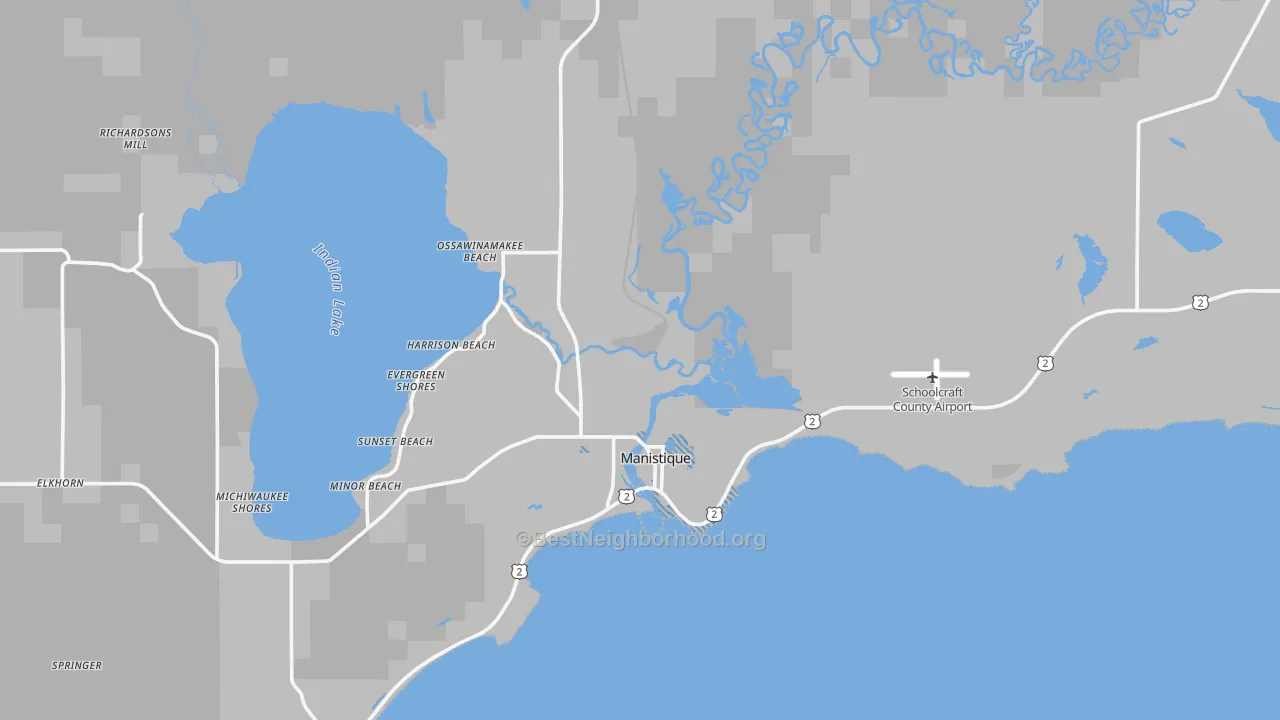 Transit Grade map of Manistique, MI