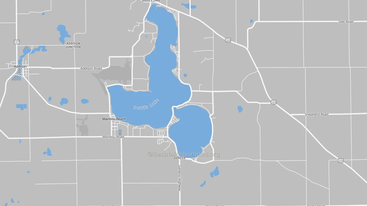 Transit Grade map of Manitou Beach, MI