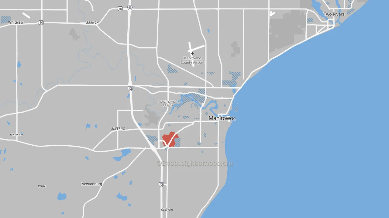 Transit Grade map of Manitowoc, WI