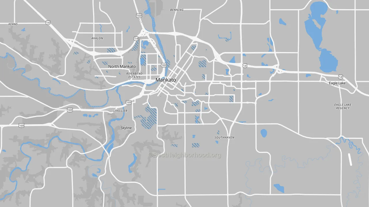 Transit Grade map of Mankato, MN