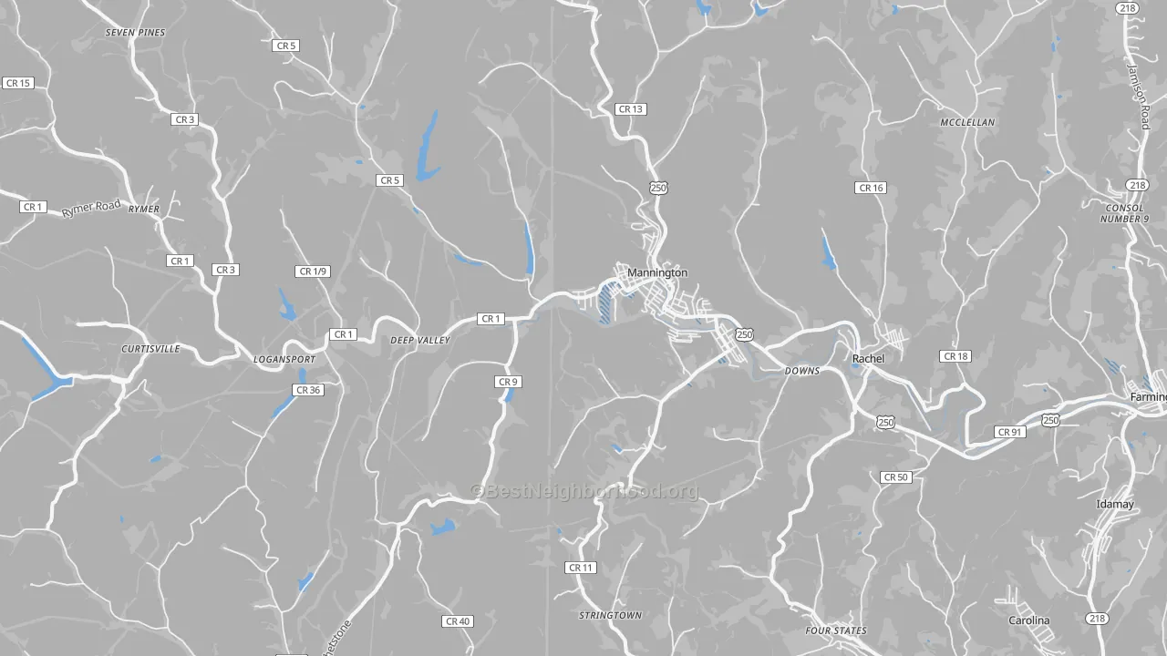 Transit Grade map of Mannington, WV