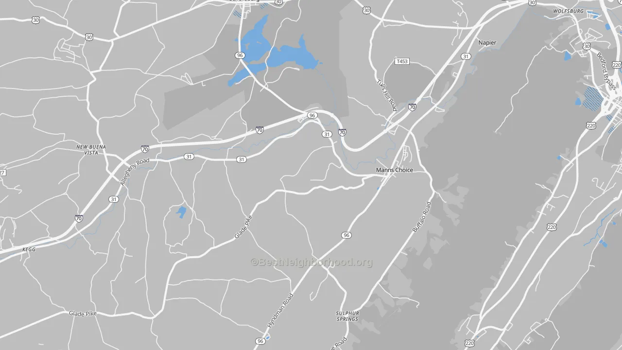 Transit Grade map of Manns Choice, PA