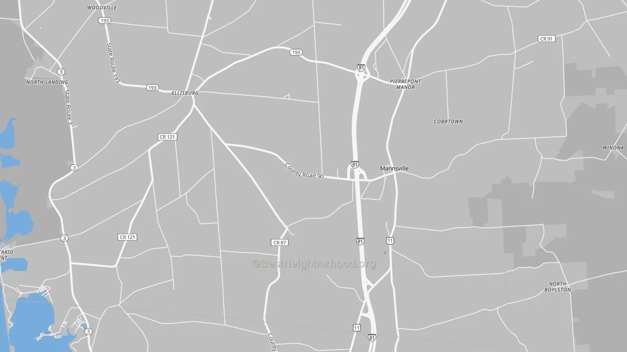 Transit Grade map of Mannsville, NY