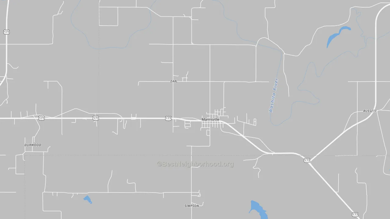 Transit Grade map of Mannsville, OK