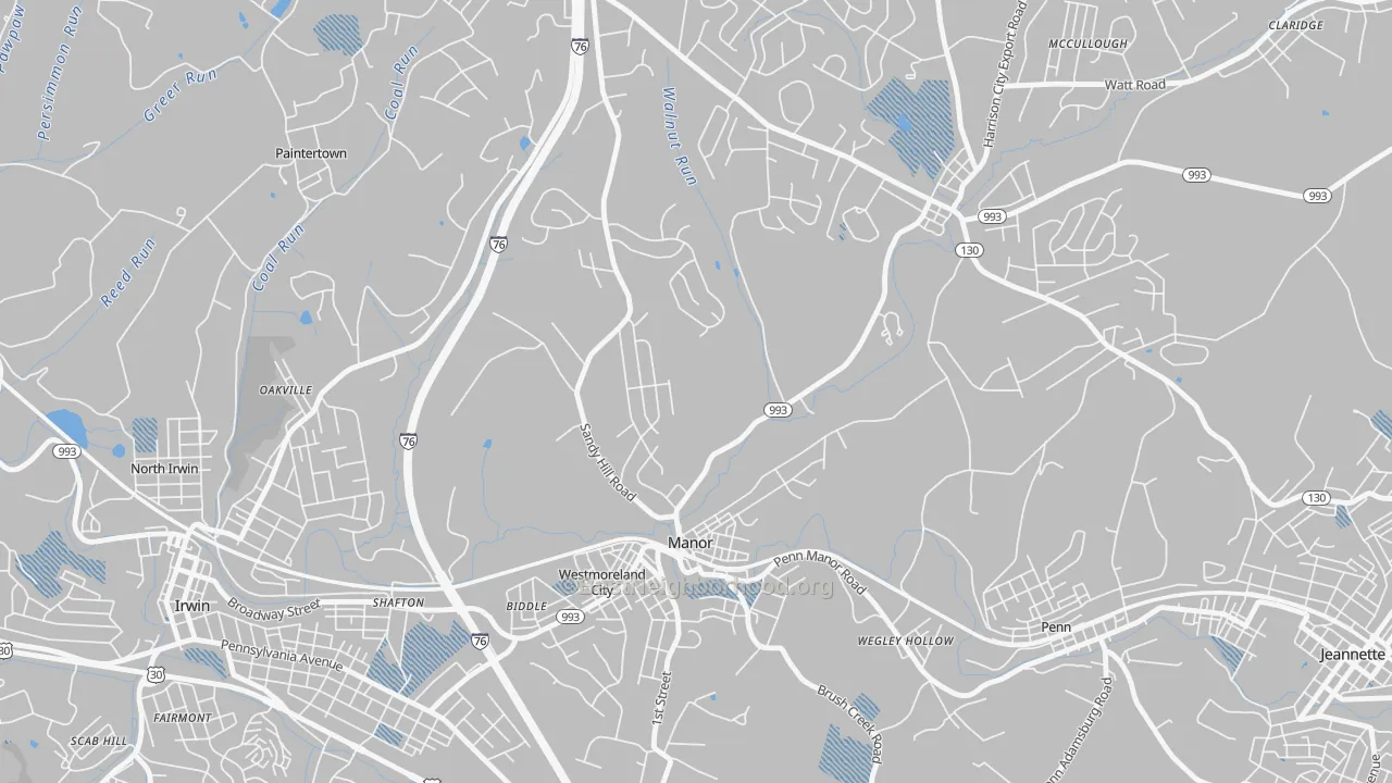 Transit Grade map of Manor, PA
