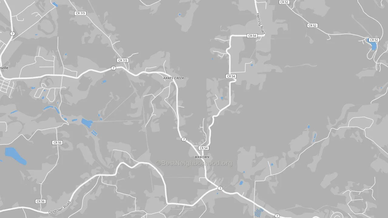 Transit Grade map of Manown, WV