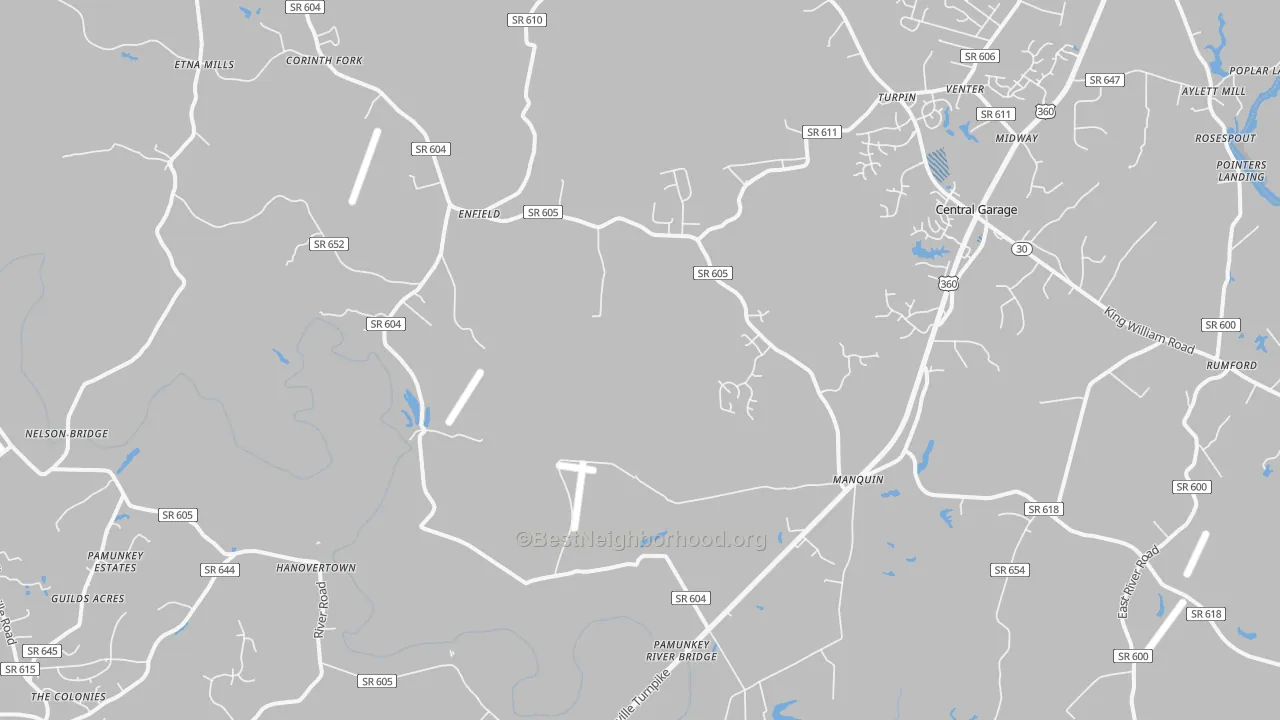 Transit Grade map of Manquin, VA