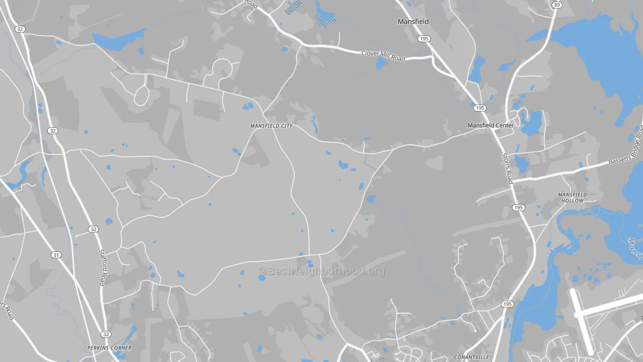 Transit Grade map of Mansfield City, CT