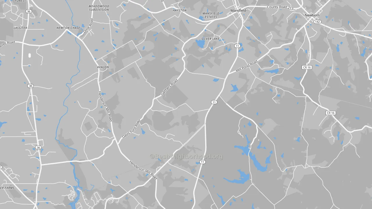 Transit Grade map of Mansfield, GA