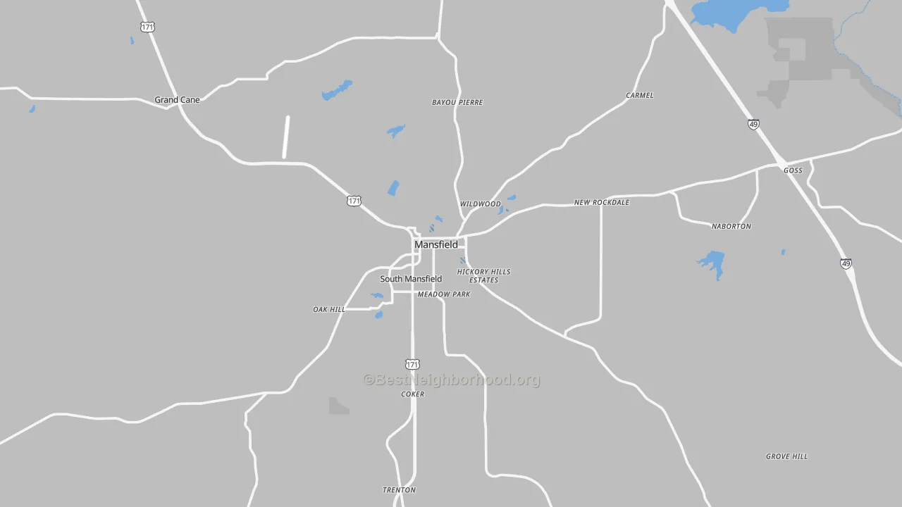 Transit Grade map of Mansfield, LA