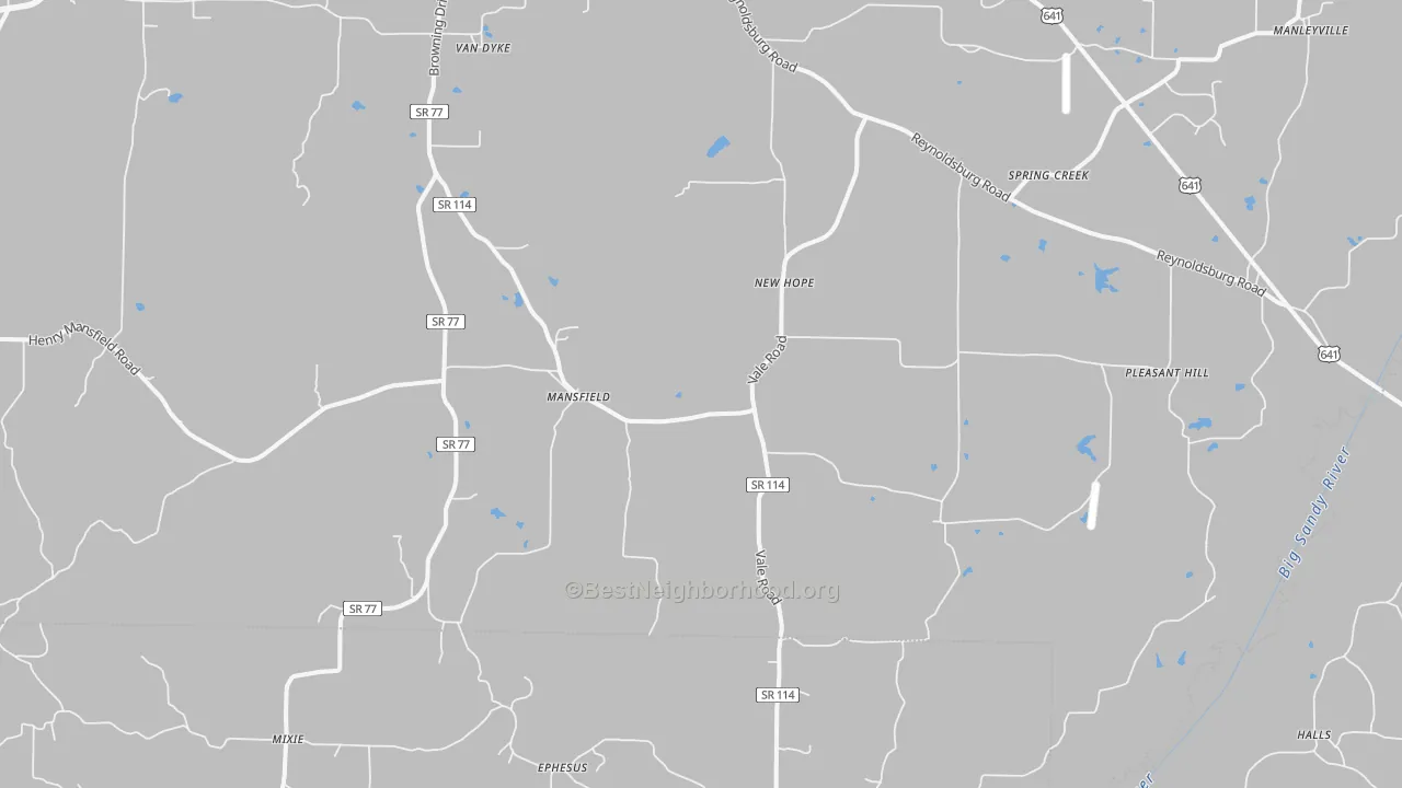 Transit Grade map of Mansfield, TN