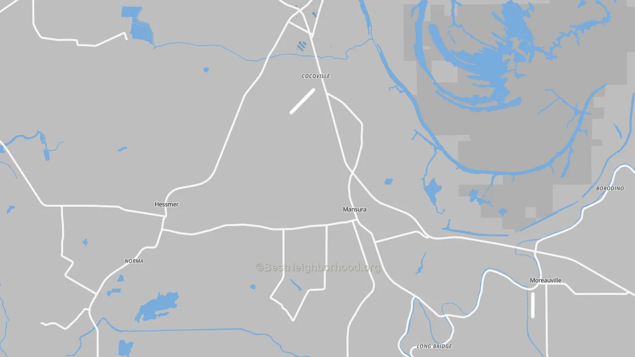 Transit Grade map of Mansura, LA
