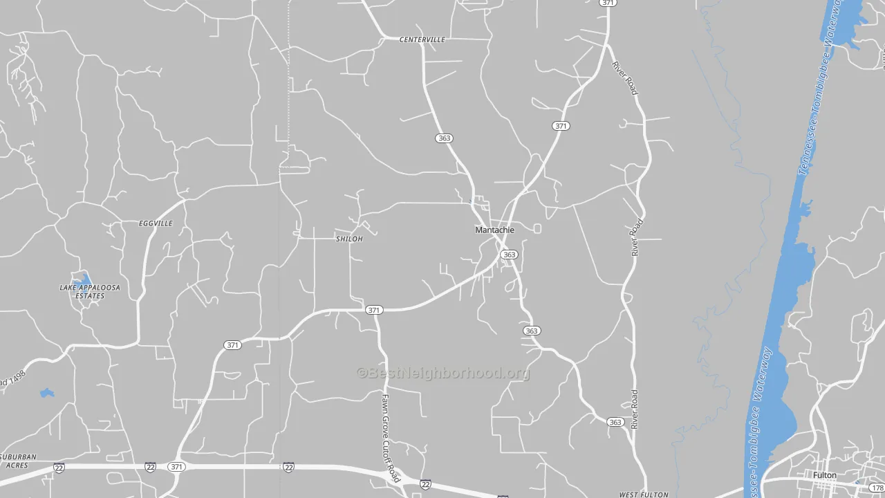 Transit Grade map of Mantachie, MS