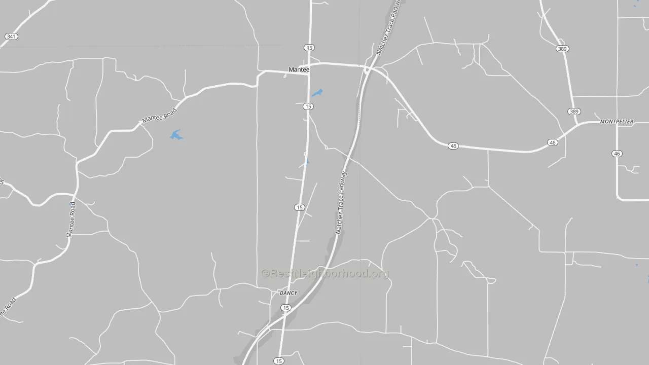 Transit Grade map of Mantee, MS