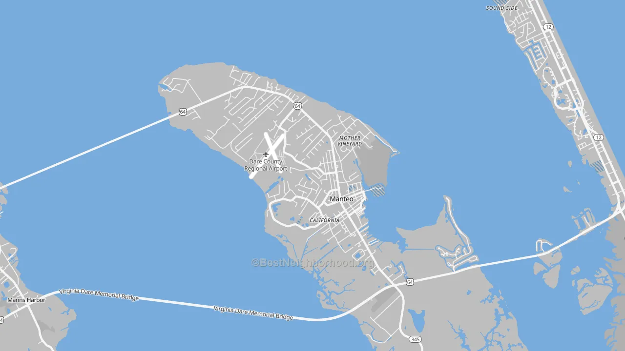 Transit Grade map of Manteo, NC