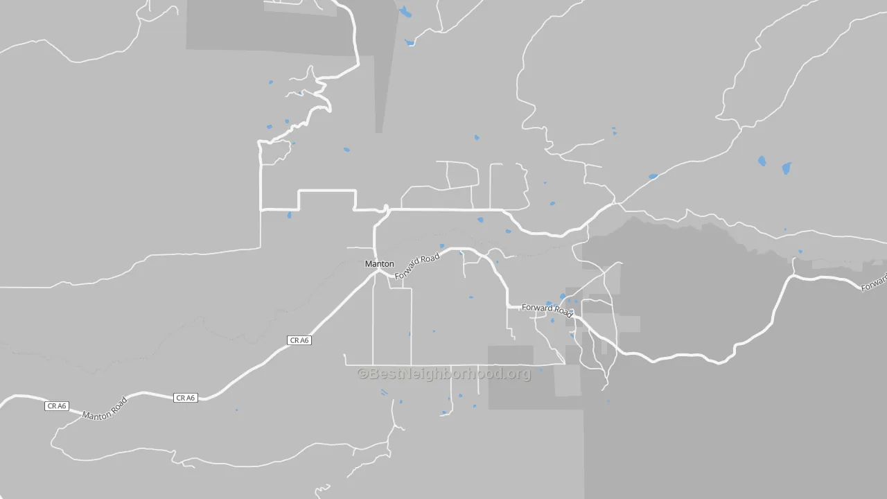 Transit Grade map of Manton, CA