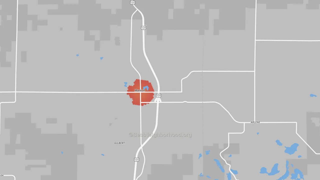 Transit Grade map of Manton, MI