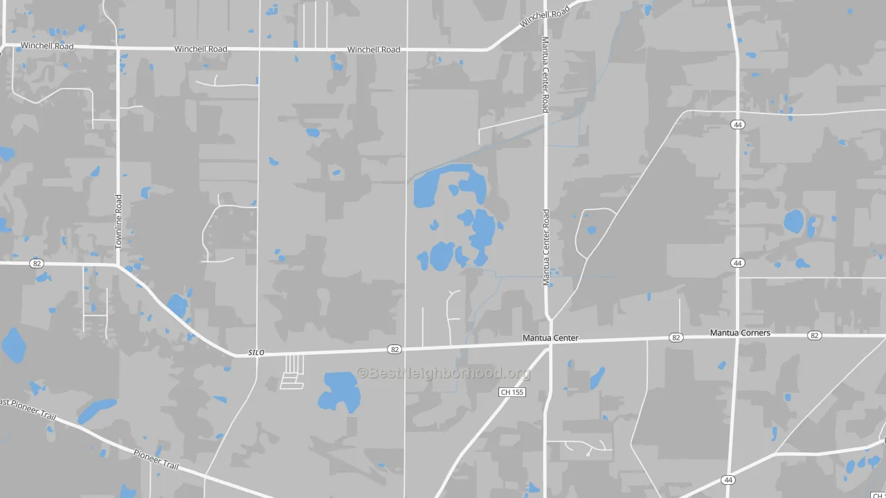 Transit Grade map of Mantua Center, OH