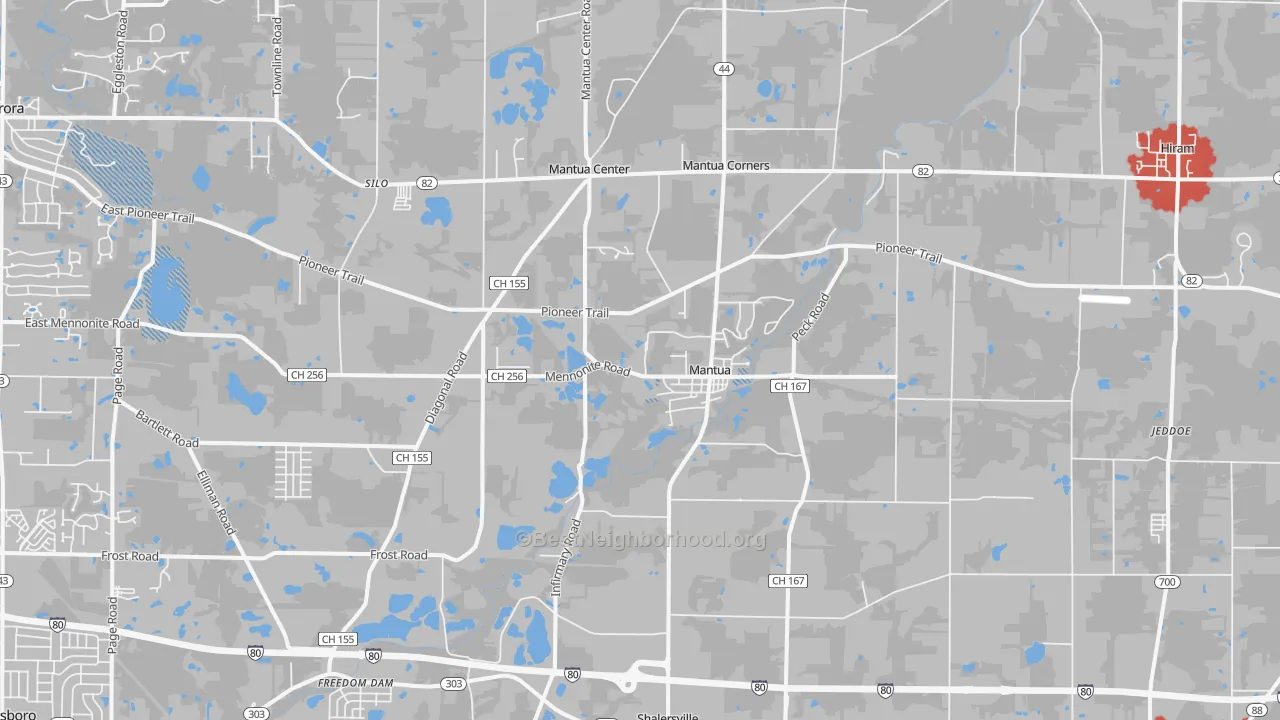 Transit Grade map of Mantua, OH