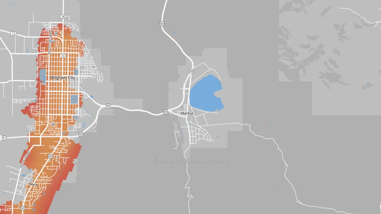 Transit Grade map of Mantua, UT
