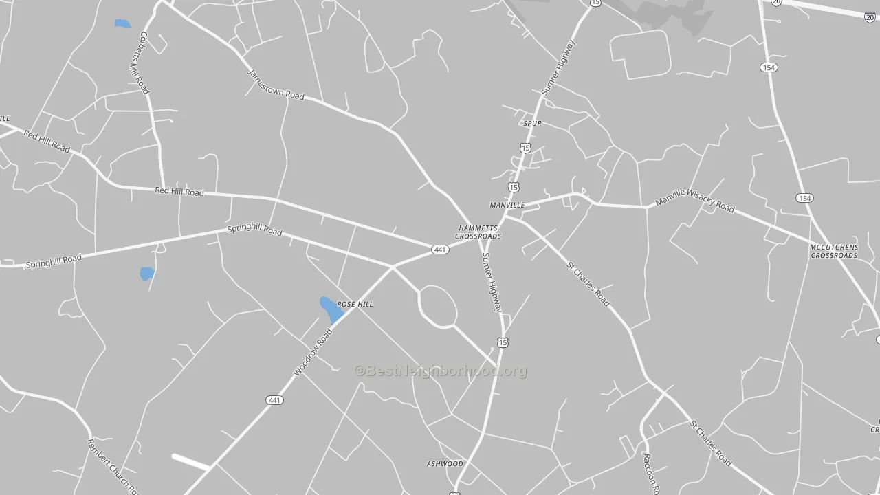 Transit Grade map of Manville, SC