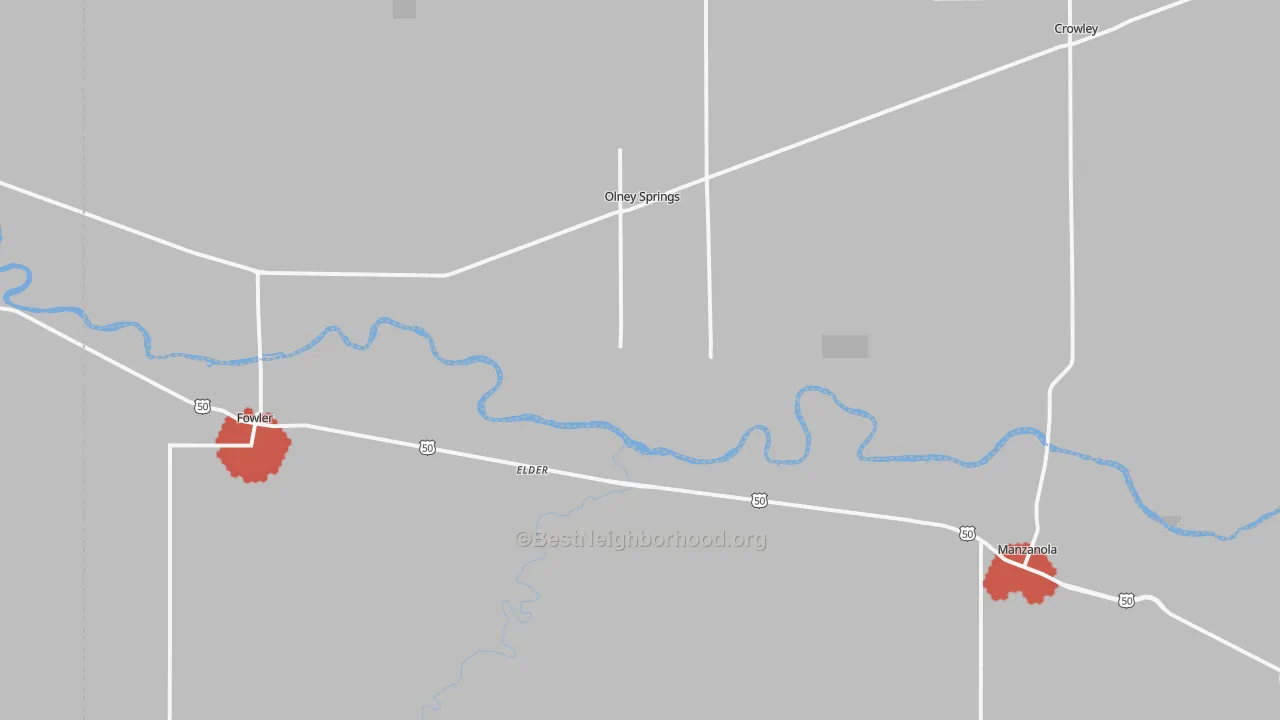 Transit Grade map of Manzanola, CO