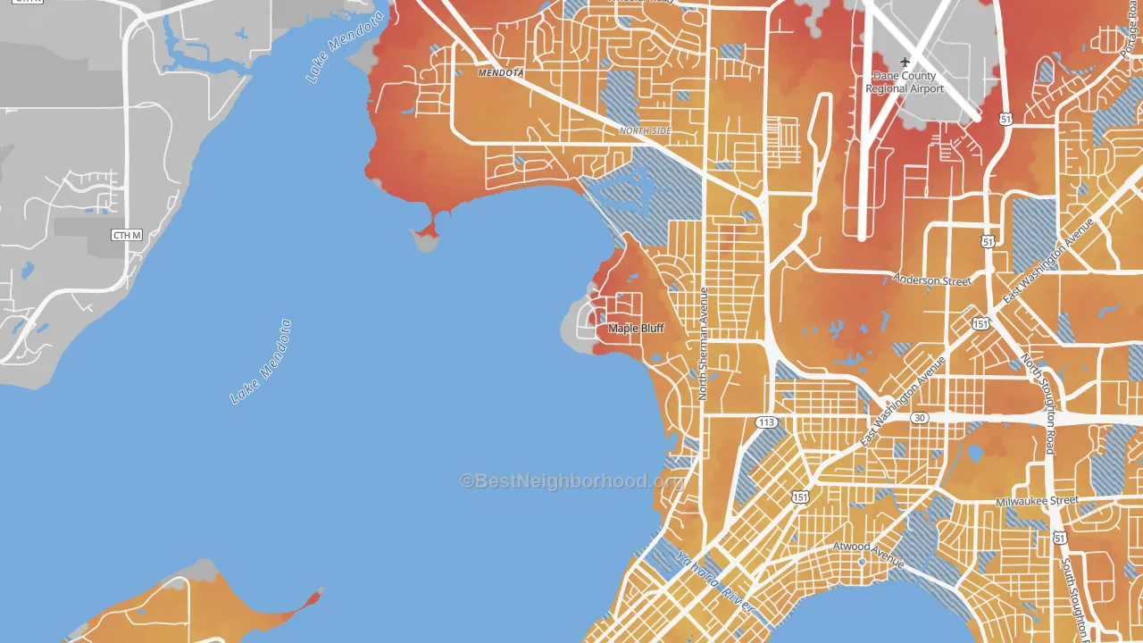 Transit Grade map of Maple Bluff, WI