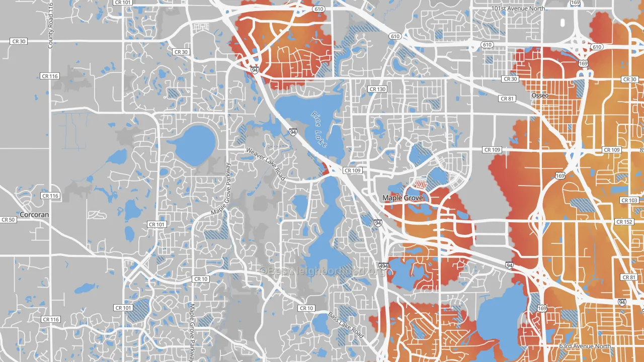 Transit Grade map of Maple Grove, MN