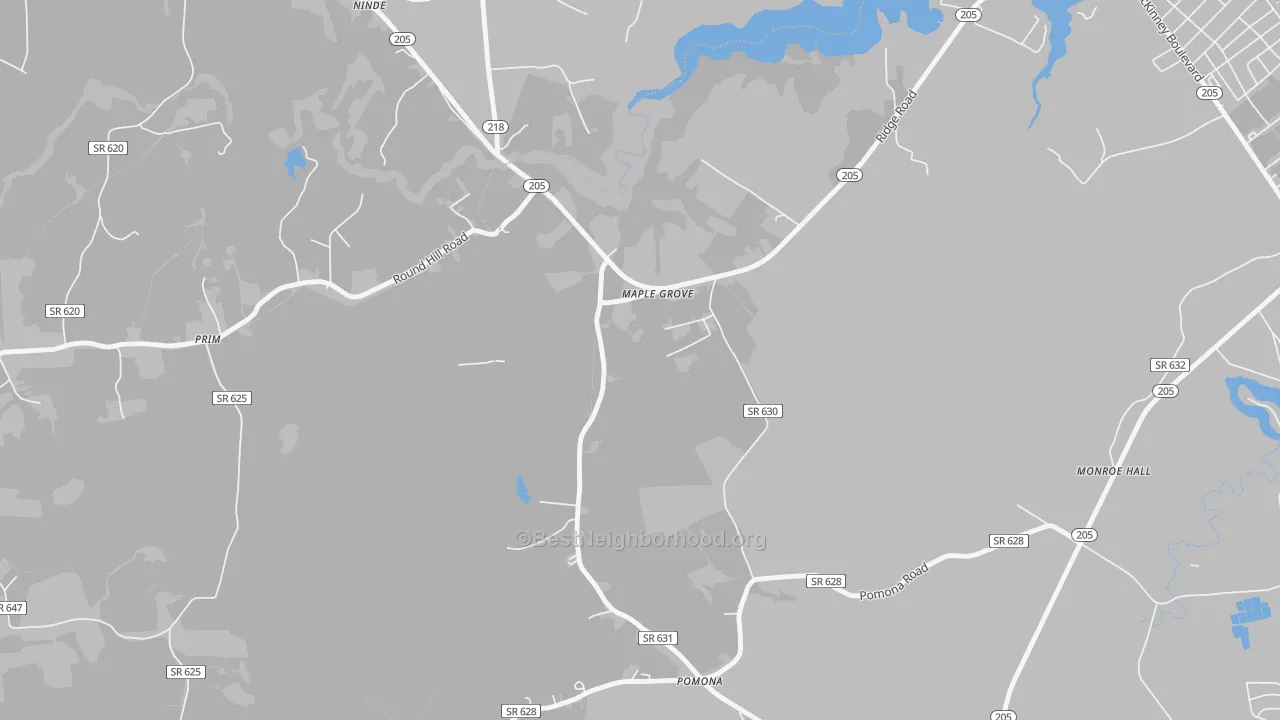 Transit Grade map of Maple Grove, VA