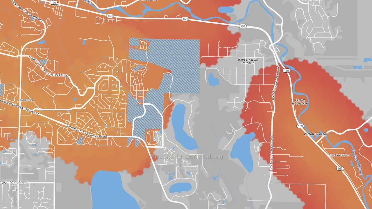 Transit Grade map of Maple Heights-Lake Desire, Renton, WA