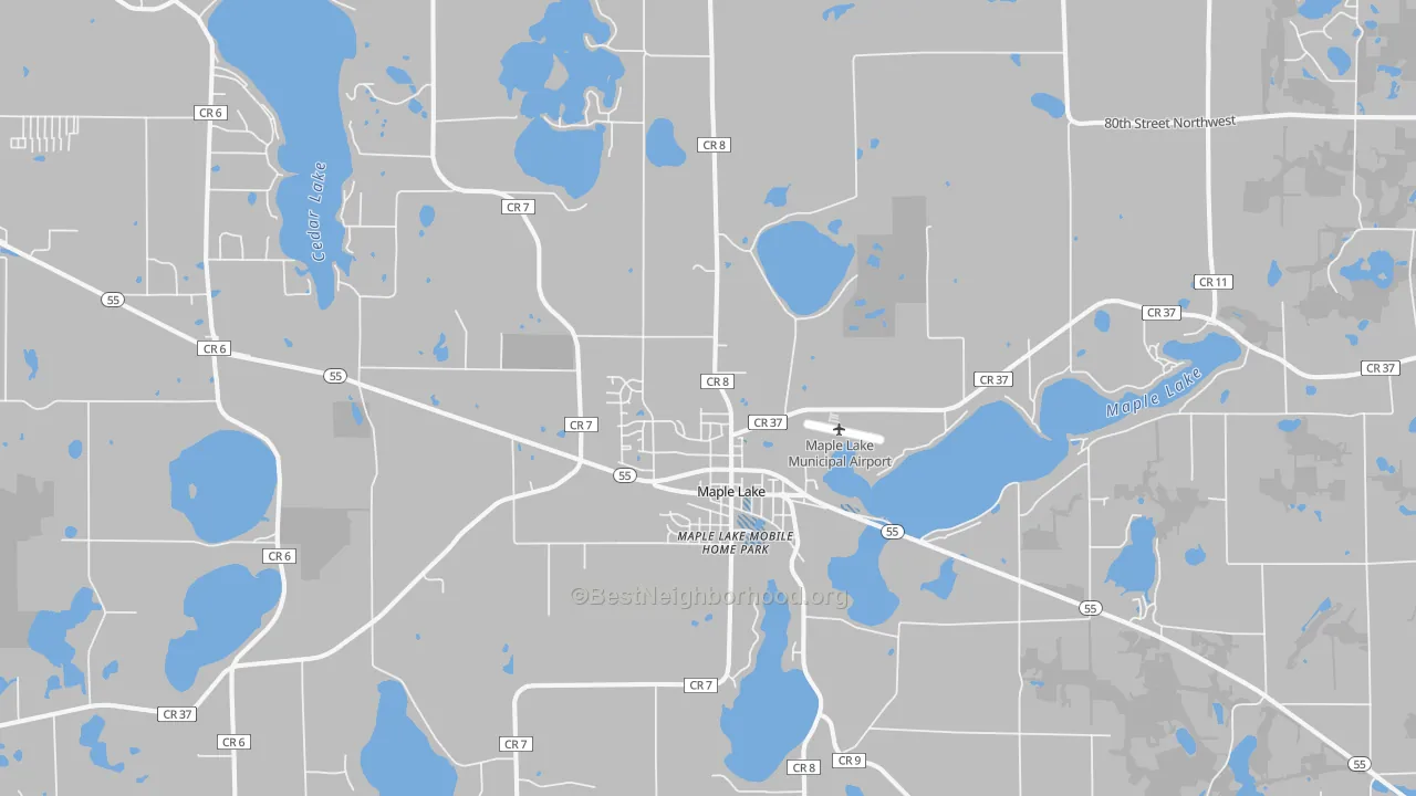 Transit Grade map of Maple Lake, MN