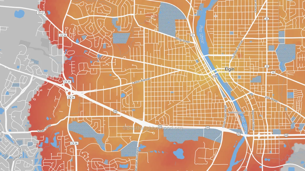 Transit Grade map of Maple Manor, Elgin, IL