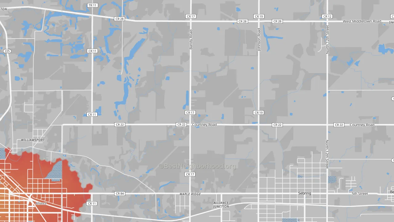 Transit Grade map of Maple Ridge, OH