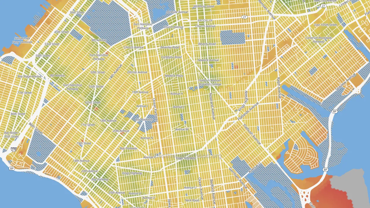Transit Grade map of Mapleton-Flatlands, Brooklyn, NY
