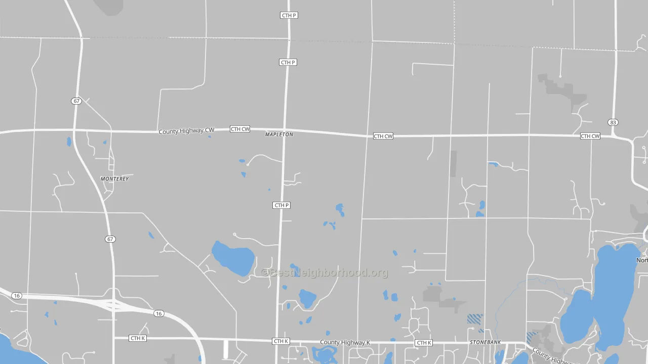 Transit Grade map of Mapleton, WI
