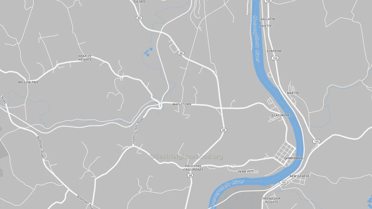 Transit Grade map of Mapletown, PA