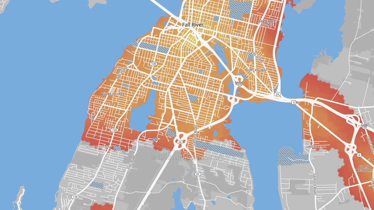 Transit Grade map of Maplewood, Fall River, MA