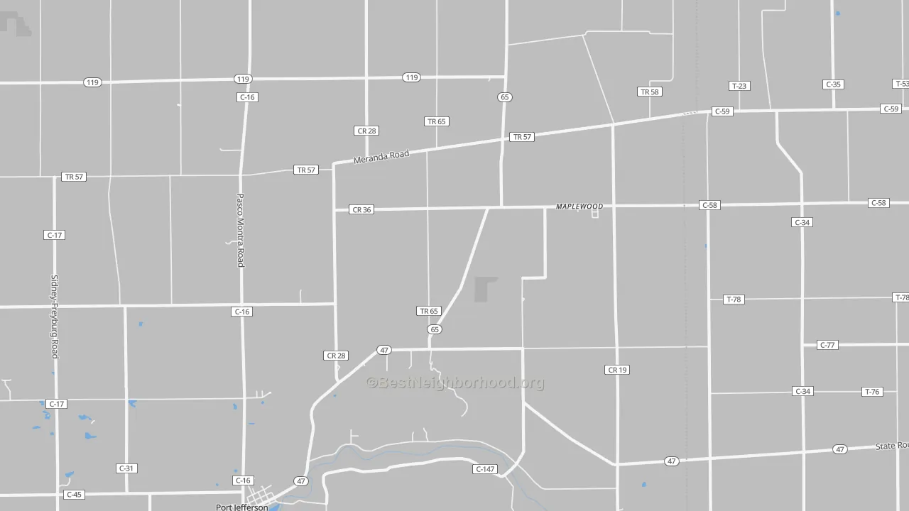 Transit Grade map of Maplewood, OH