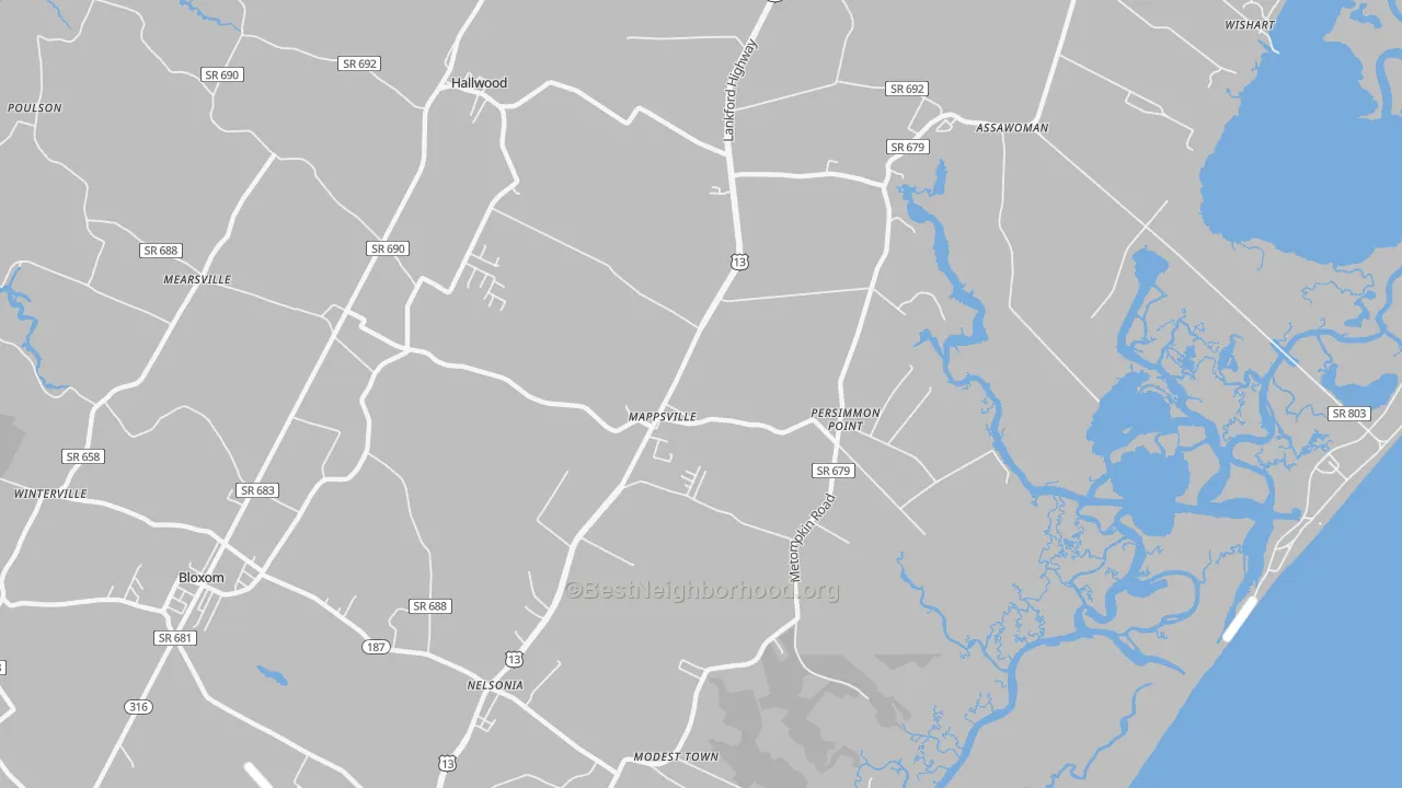 Transit Grade map of Mappsville, VA