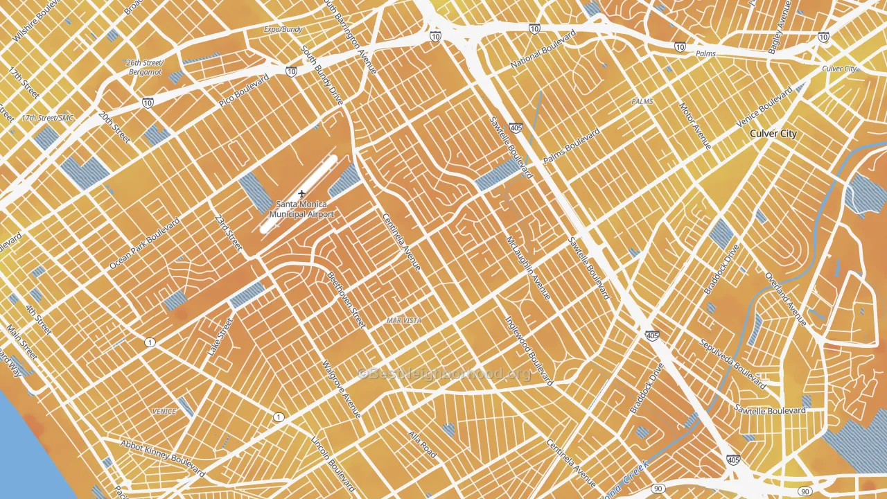 Transit Grade map of Mar Vista, Los Angeles, CA
