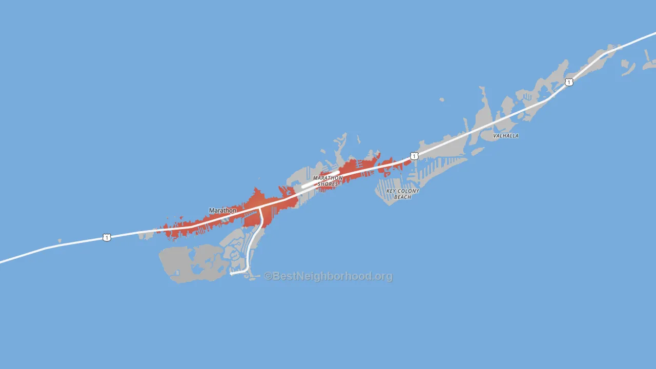 Transit Grade map of Marathon, FL