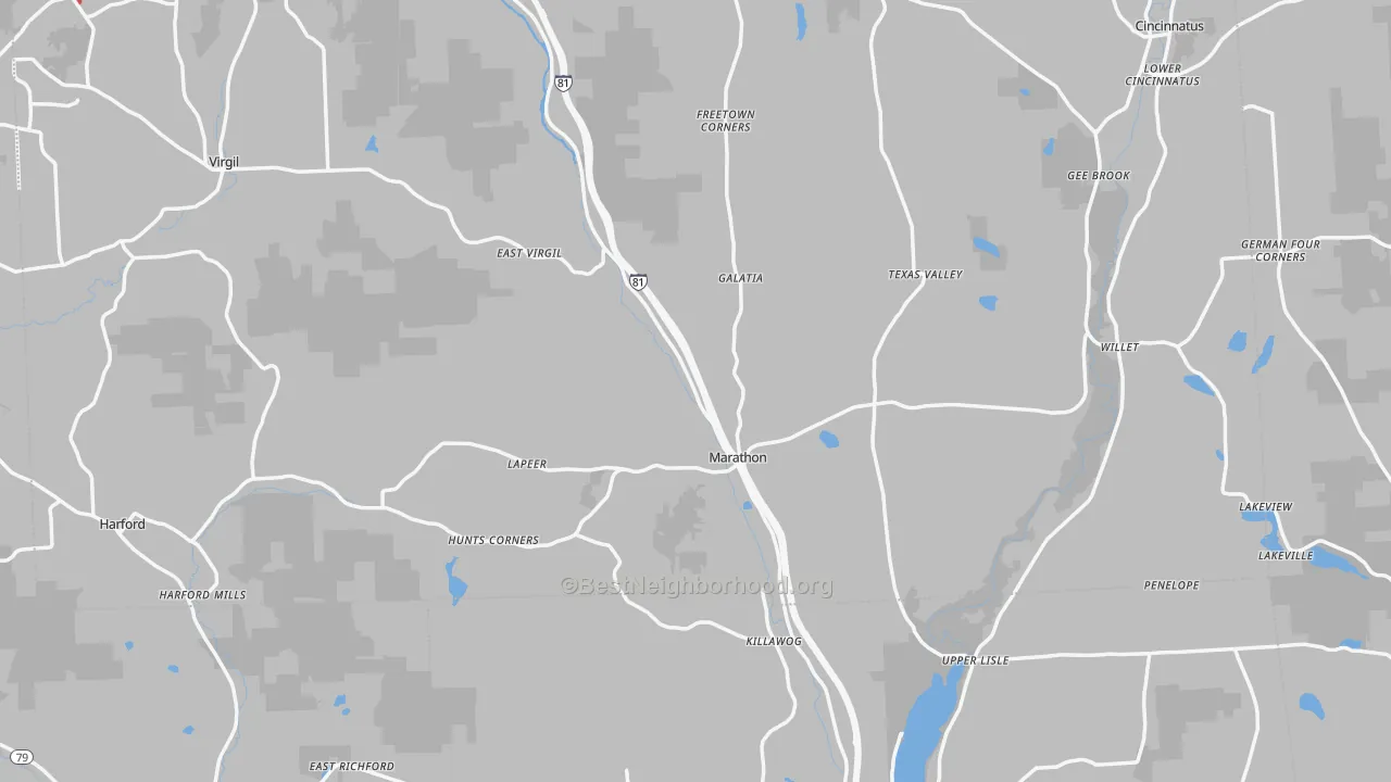 Transit Grade map of Marathon, NY