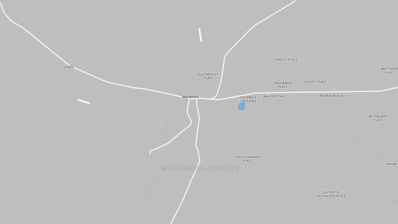 Transit Grade map of Marathon, TX