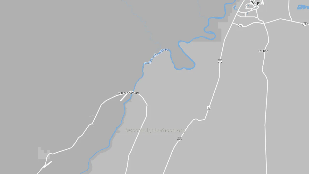 Transit Grade map of Marble Canyon, AZ