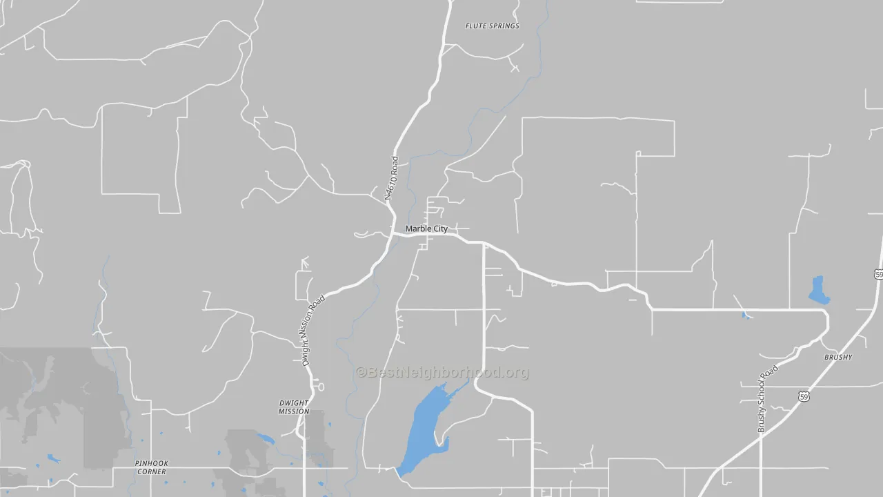 Transit Grade map of Marble City, OK