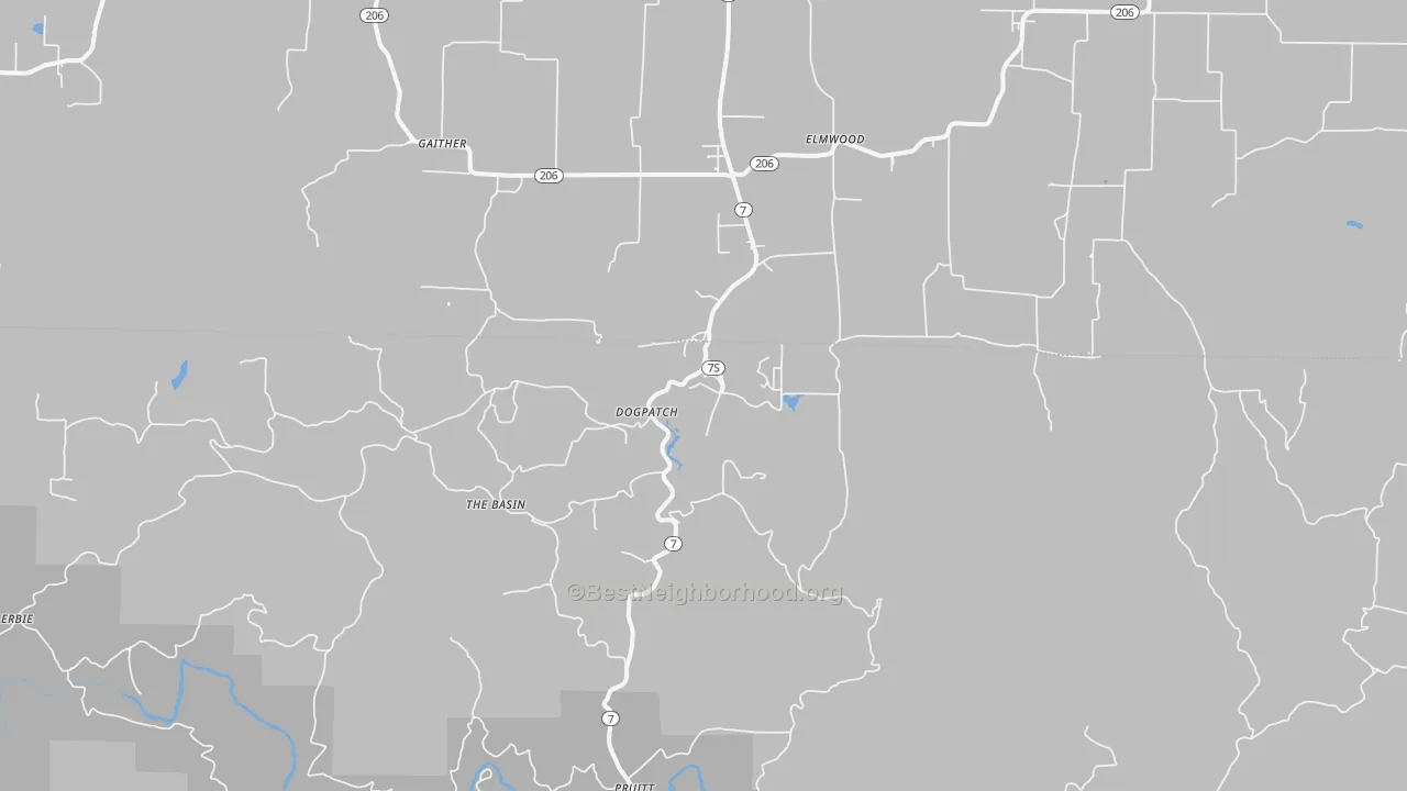 Transit Grade map of Marble Falls, AR